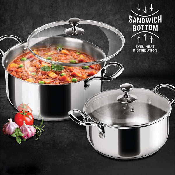 AM3912 PNB Kitchenmate Triply Cookpot with Glass Lid 28Cm