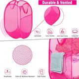 0248 Laundry Hamper Mesh Fabric For Ventilation Foldable Storage Pop Up Clothes Basket