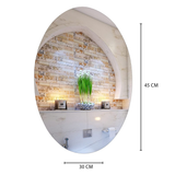 AM0091 Oval Shape Mirror Sticker For Wall 30x45cm