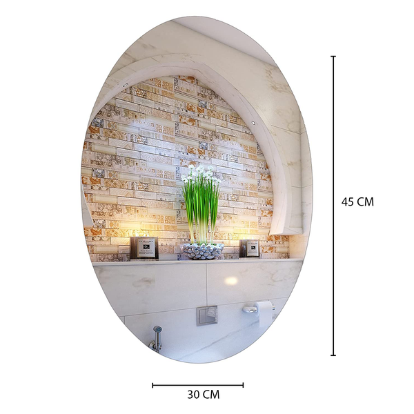 AM0091 Oval Shape Mirror Sticker For Wall 30x45cm