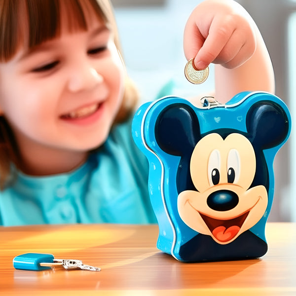 AM5894 Mini Metal MIcky Mouse Cartoon Piggy Bank - Pack of 1