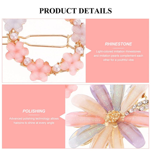 AM1030 Bridal Metal Hairpins Flower Hair Clip for Girls &  Womens - 1 Pcs