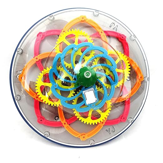 AM5194 Transparent Gear Space Saucer Car Vehicle Toy for Kids with 3D Colorful Light & Music and Bump & go Action