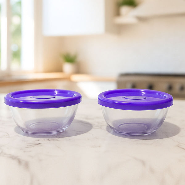 Di0021 Yera Polo Glass Bowls with Lid – 2 Pcs