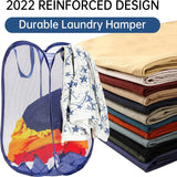 0248 Laundry Hamper Mesh Fabric For Ventilation Foldable Storage Pop Up Clothes Basket