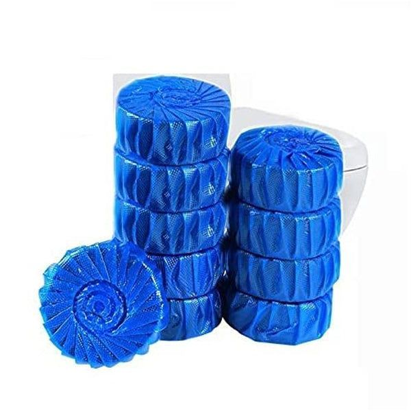 AM5410 Automatic Toilet Bowl Cleaner Tablets Stain Remover Bathroom Flush Tank Blue Tab Tablet(Pack of 10 Pcs, Color: Blue)