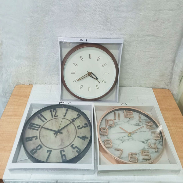 AM5953 Multi-Design Cart Log Wall Clock With 3D Numbers for Living Room