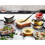 AM2028 Cello Steel-O Fresh Borosilicate Square Container 800ml