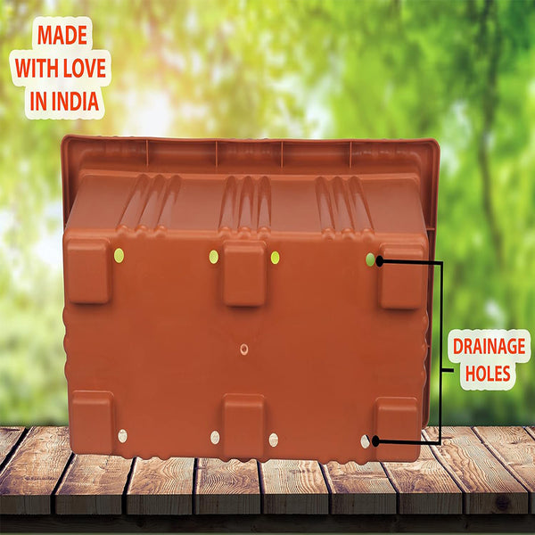 AM0858 Deep heavy Planter Rectangle pot 325x175x150