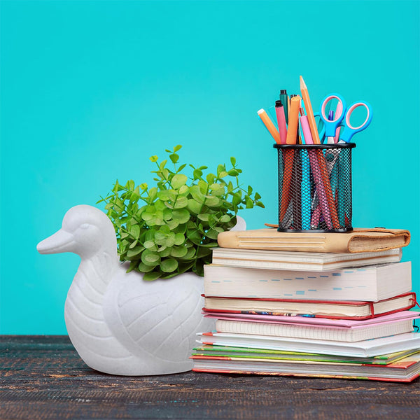 AM0854 White Duck Flower Plastic Pot, Home,Gardening decoret