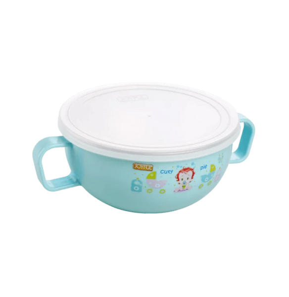 AM0524 AM0524_STEELBOWL550 Baby Meal Bowl AirTight Stainless Steel Baby Feeding Bowl | BPA Free | Stay Warm Bowl with Spoon | Food Remains Warm- 550ML Capacity (Beige)