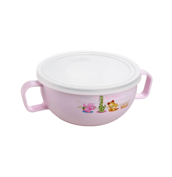 AM0524 AM0524_STEELBOWL550 Baby Meal Bowl AirTight Stainless Steel Baby Feeding Bowl | BPA Free | Stay Warm Bowl with Spoon | Food Remains Warm- 550ML Capacity (Beige)