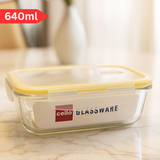 Di0008 Cello Fit & Fresh Clip-O Rectangle Glass Storage Container - 640ml