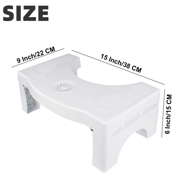 6005A PLASTIC NON-SLIP FOLDING TOILET SQUAT STOOL - WHITE COLOR