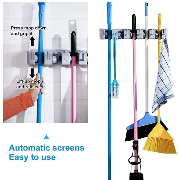 0199 5-Layer Multipurpose Wall Mounted Organizer Mop And Broom Holder