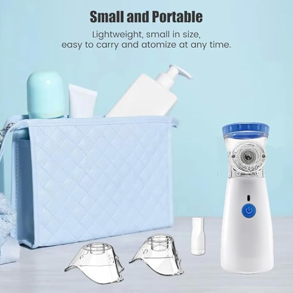 AM5414 Handheld Nebuliser Machine, Rechargeable Portable Nebulizer with Mouthpiece and 2 Masks for Adults & Kids (Pack of 5 Pcs)