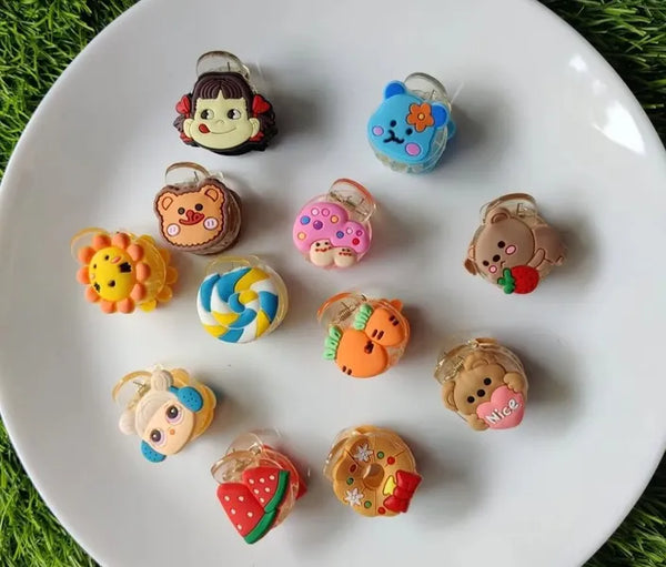 AM1230 Hair Claw Clip Mini Cute Fruit Cartoon Pattern Transparent Hair Claw Clips Hair Clutchers Clamp Pack Of 1 Pcs