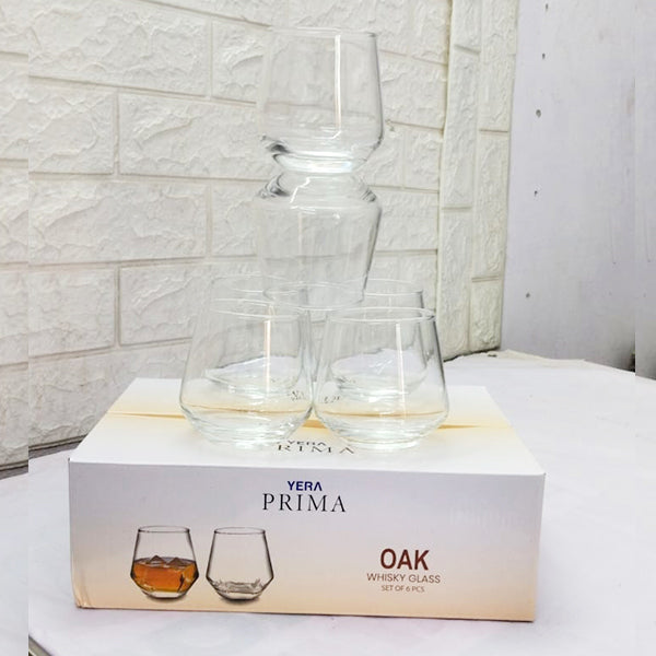 AM5210 YERA Prima OAK Whisky Glass Set of 6 Pcs - Each 300Ml
