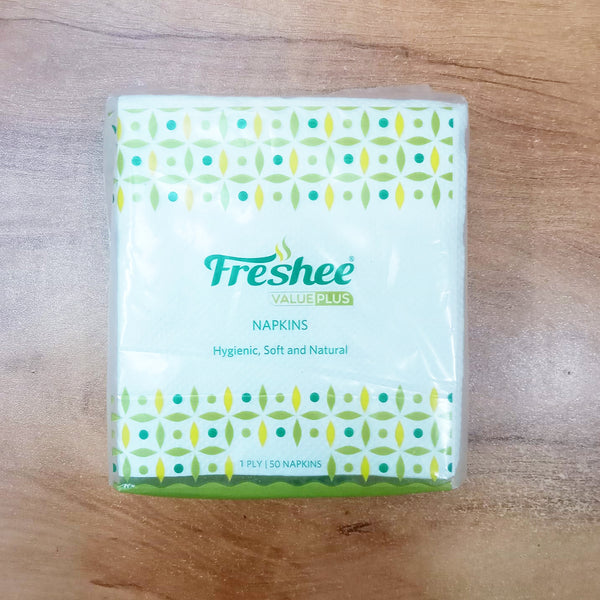 AM5729 Freshee Value Plus Paper Napkins - 1 Ply (50 Napkins) - 23cmx25cm