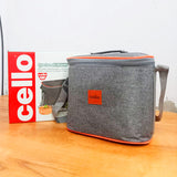 AM5450 Cello Royale Round Glass Lunch Box 400ml x 3 N with Jacket & Glass Water Bottle 500ml with 2 Spoons (Pack of 4Pc)