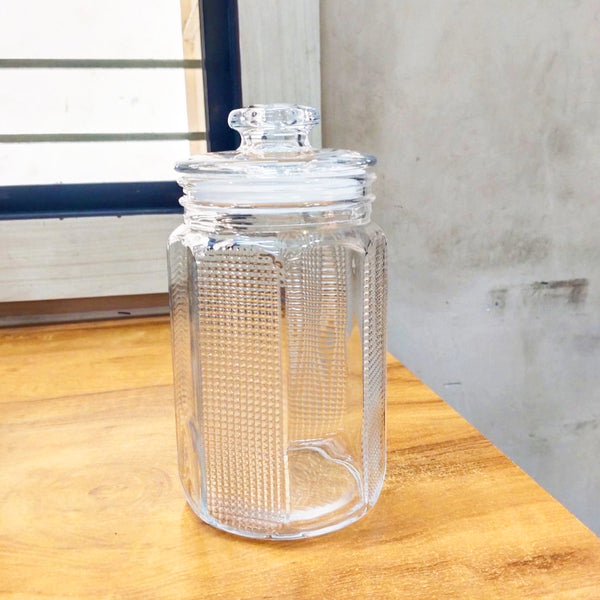 AM5677 CELLO Bloom Storage Glass Jar (1300ml) for Cookie Jar, with Air Tight for Kitchen Dried Masala (Pack 1)