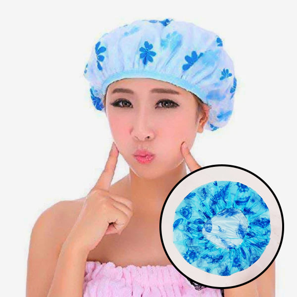 AM5300 Shower Caps for Women's, Ladies With Waterproof Elastic Band