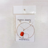 AM5625 Silver Plated Korean pendent Jewellery Set for Women and Girls - (Pack of 4 Pcs)