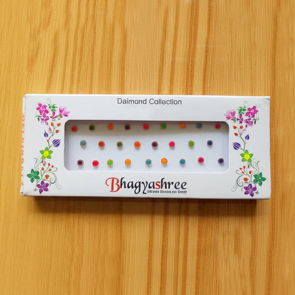 AM5635 Multi Design Stone Bindi Fancy Designer Bindi - Set of 1