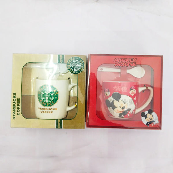 AM5353 Multi-Design Children's Set Of Coffee Cup And Spoon (Pack Of 1)