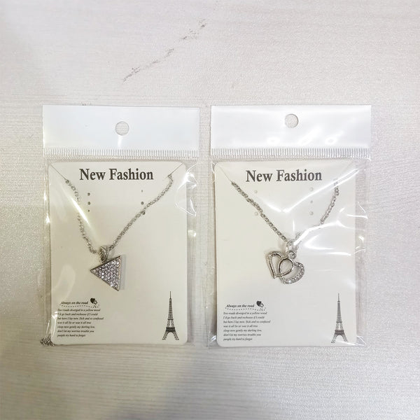 AM5758 Multi-Design Silver-Plated One Layer Chain And Pendant Set of 1 Pc