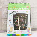 AM5280 Scratch Notebook with Wooden Stylus for Kids Art (Size - 20x14cm, Pack of 1 Pcs)