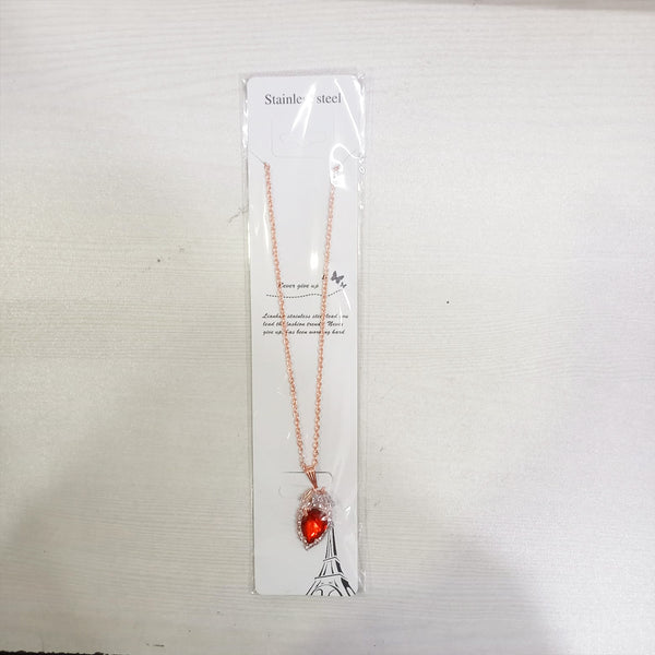 AM5761 Rose Gold-Plated Cubic Zirconia-Studded Brass Necklace Set of 1 Pcs