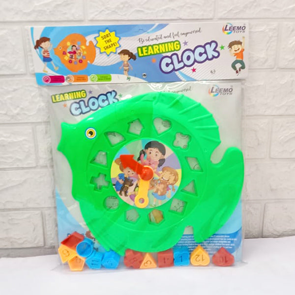 AM5196 Learing Clock, Shape Sorting Clock Puzzle, Teaches Time, Shapes and Numbers Preschool Toys (3 Years & Above, Multicolour)