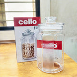 AM5677 CELLO Bloom Storage Glass Jar (1300ml) for Cookie Jar, with Air Tight for Kitchen Dried Masala (Pack 1)