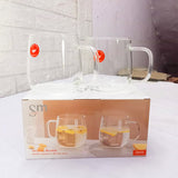 AM5376 Shine Max Transparent Glass Heat Resistant Tea - Coffee Mug (Set Of 2 Pcs)