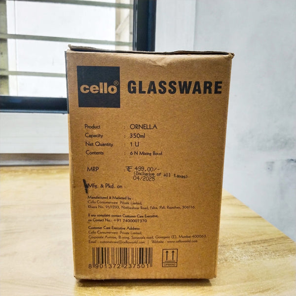 AM5681 CELLO Ornella Glass Bowl - 350Ml (Set of 6 Pcs)