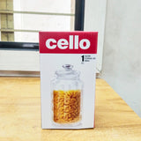 AM5676 CELLO Bloom Storage Glass Jar (800ml) for Cookie Jar, with Air Tight for Kitchen Dried Masala (Pack 1)