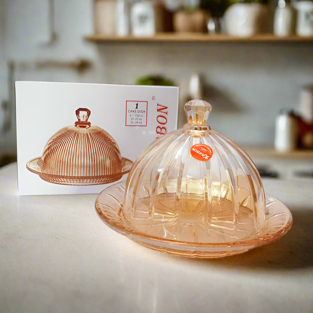 AM5403 Karbon Glass Cake Display Plate, Clear, Durable, Elegant