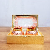 AM0720 Gold Plated Pot Shape Dry Fruit Bowl with Tray (Flower Design),