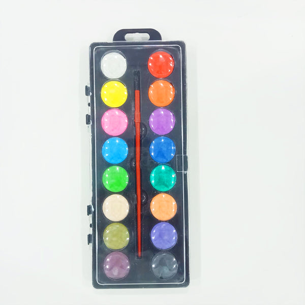 AM5908 Watercolors Paint Box with Paint Brush Kit - 16 Colors