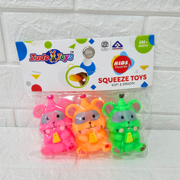 AM6028 Squeeze Mouse Toy Set – Soft & Smooth, 3 Pcs, for 6+ Months