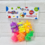 AM6031 Squeeze Multicolour Animal Toy Set – Soft & Smooth, 6 Pcs, for 6+ Months