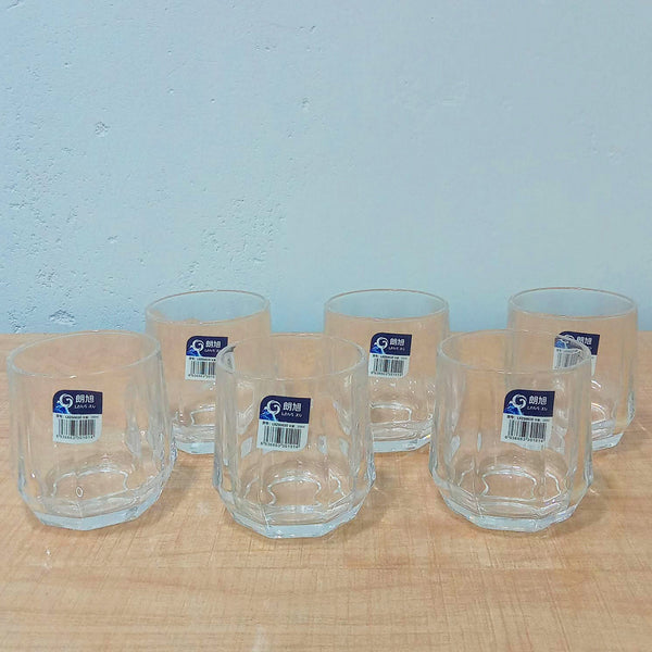 AM5962 Polygonal Crystal Whiskey Scotch Glass Set (350ml)– Pack of 6