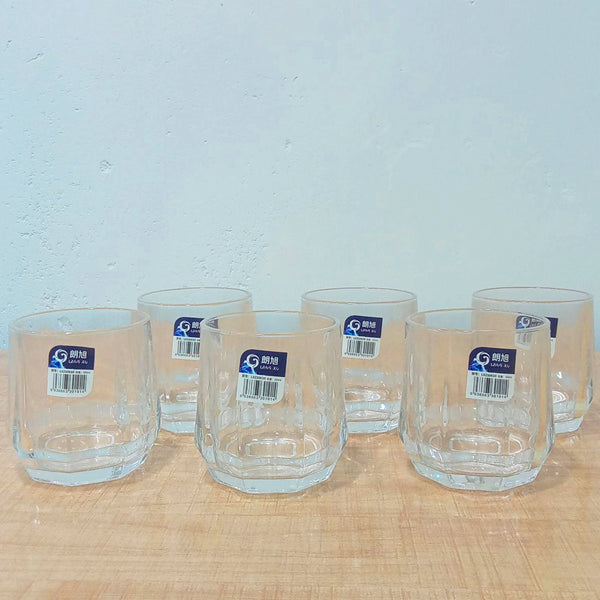 AM5962 Polygonal Crystal Whiskey Scotch Glass Set (350ml)– Pack of 6