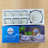AM6002 Evanza Tableware Pearl & Oyster Cup & Saucer Set of 12 Pc
