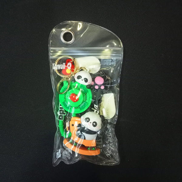 AM5892 3D MultiDesign Silicone Cartoon Animal 2 Keychains with 2 Hooks