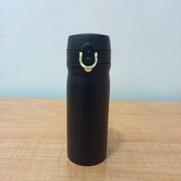 AM5992 Stainless Steel Vacuum Flasks Black Bottle with Sipper Cap - 400ml