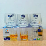 AM5962 Polygonal Crystal Whiskey Scotch Glass Set (350ml)– Pack of 6