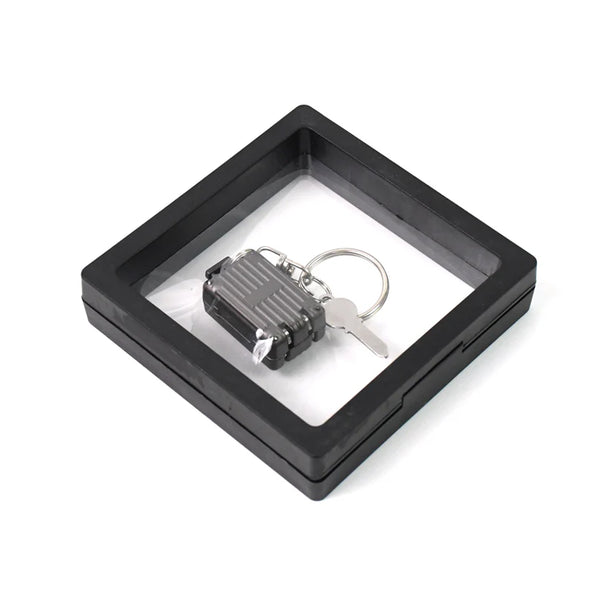 8430 Suitcase Shape Nail Clipper Keychain With Key & 3D Floating Frame Display Case (1 Set)
