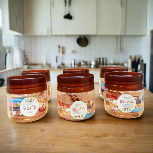 AM5802 Eliza 300ml Airtight Plastic Container Storage Jar (6 pcs) Set For Kitchen